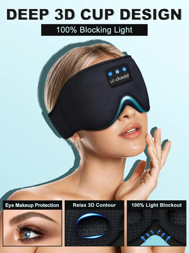 3D Bluetooth Sleep Mask: Contoured eye space