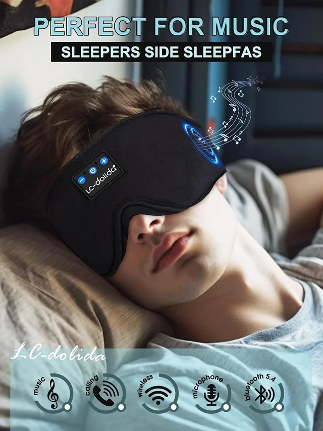 3D Bluetooth Sleep Mask: Side-resting profile