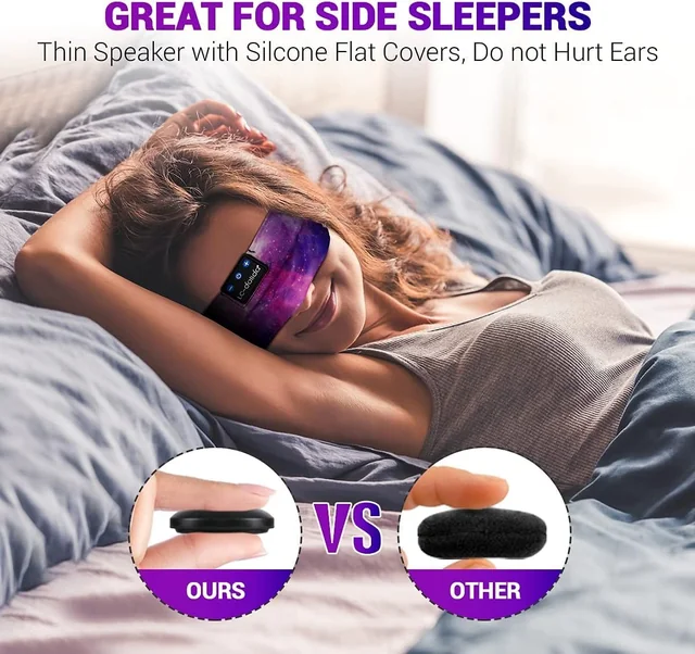 Purple Bluetooth Headband: Speaker profile while resting